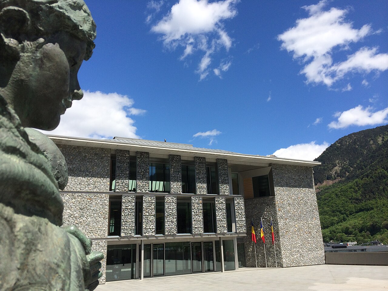 Andorra la Vella old town in the Pyrenean valley