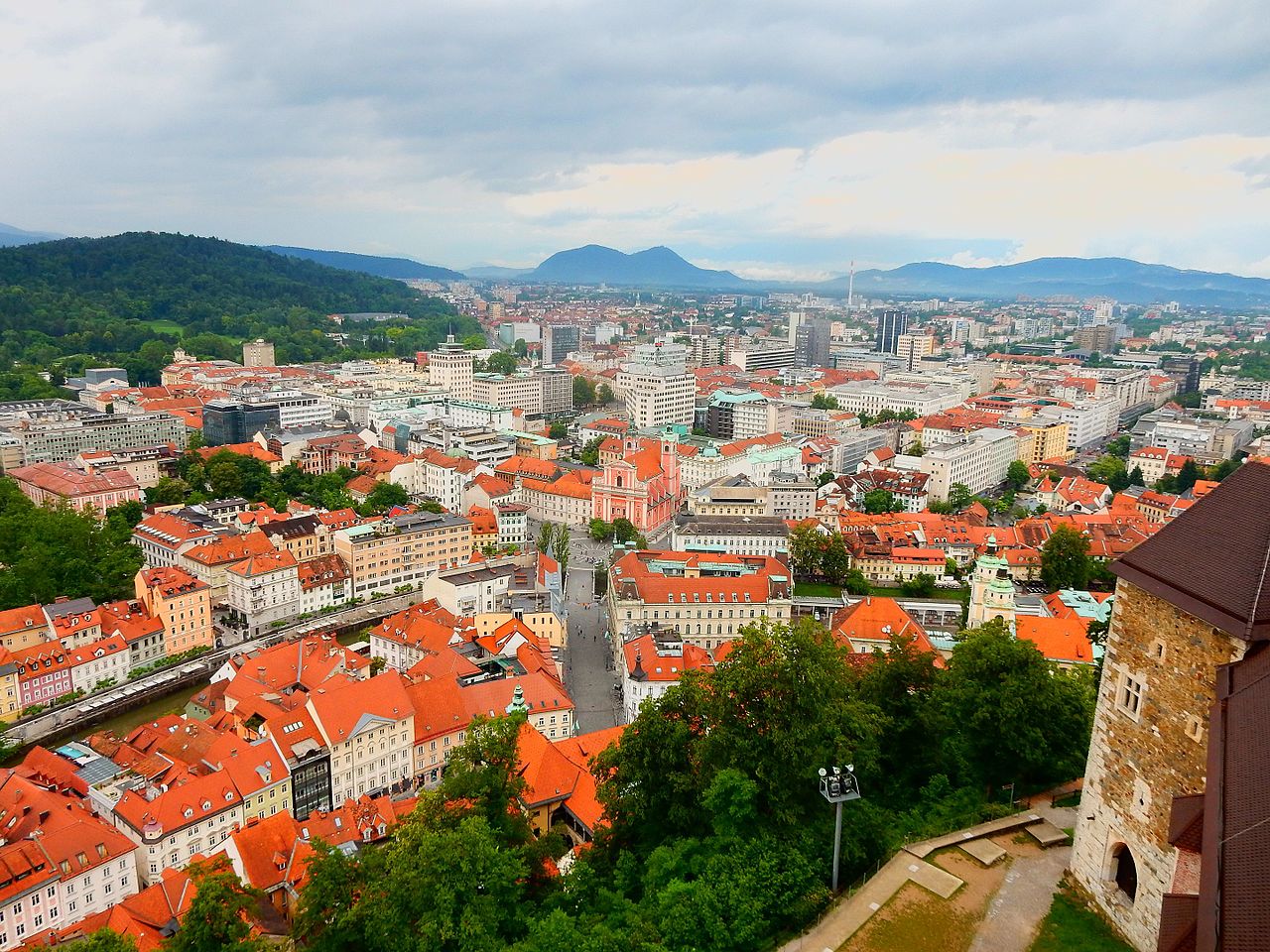 Ljubljana Castle overlooking the old town