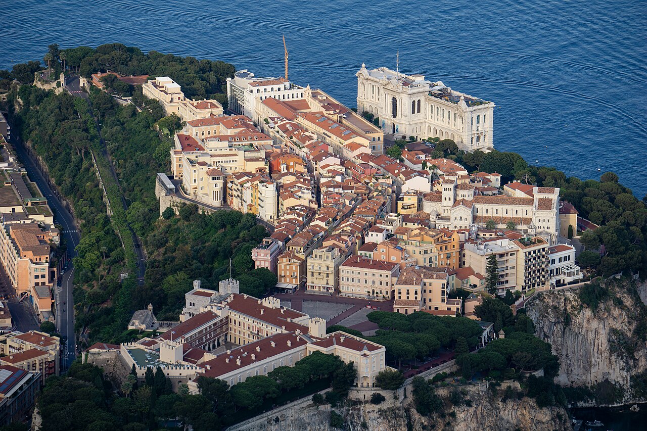 Monaco harbour and skyline from above