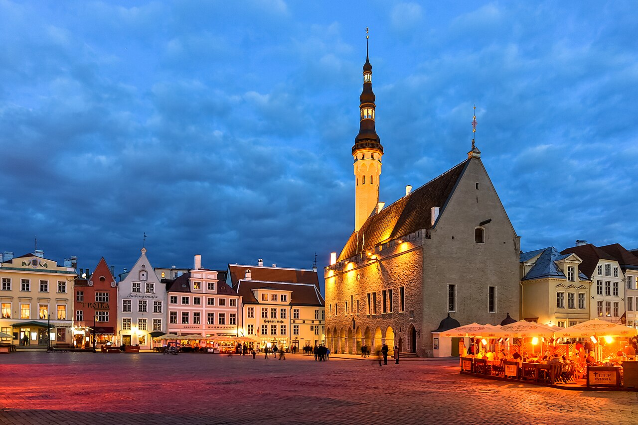 Tallinn medieval old town towers and rooftops